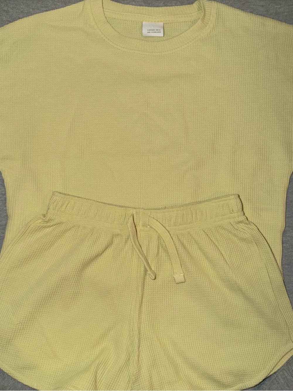 Zara Girls Yellow Waffle Knit Set